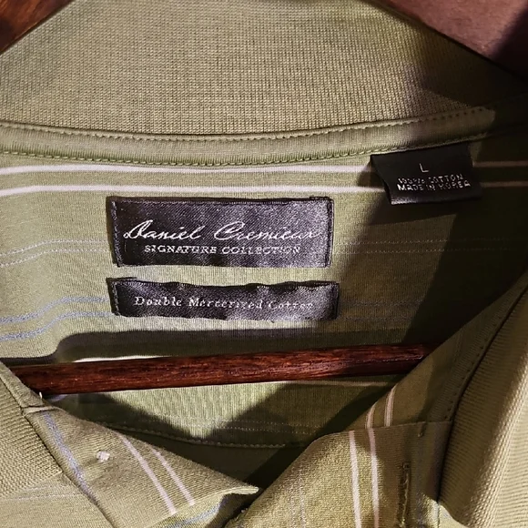 Daniel Cremieux-Men's Green Polo Shirt SIZE L - Picture 4 of 7